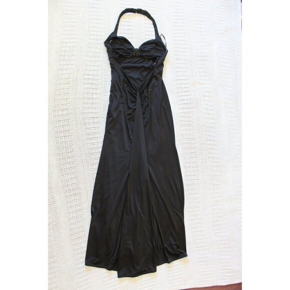 VTG Jessica McClintock Gunne Sax Black Maxi Sheath Dress Size 5/S Prom sequins - Picture 5 of 12